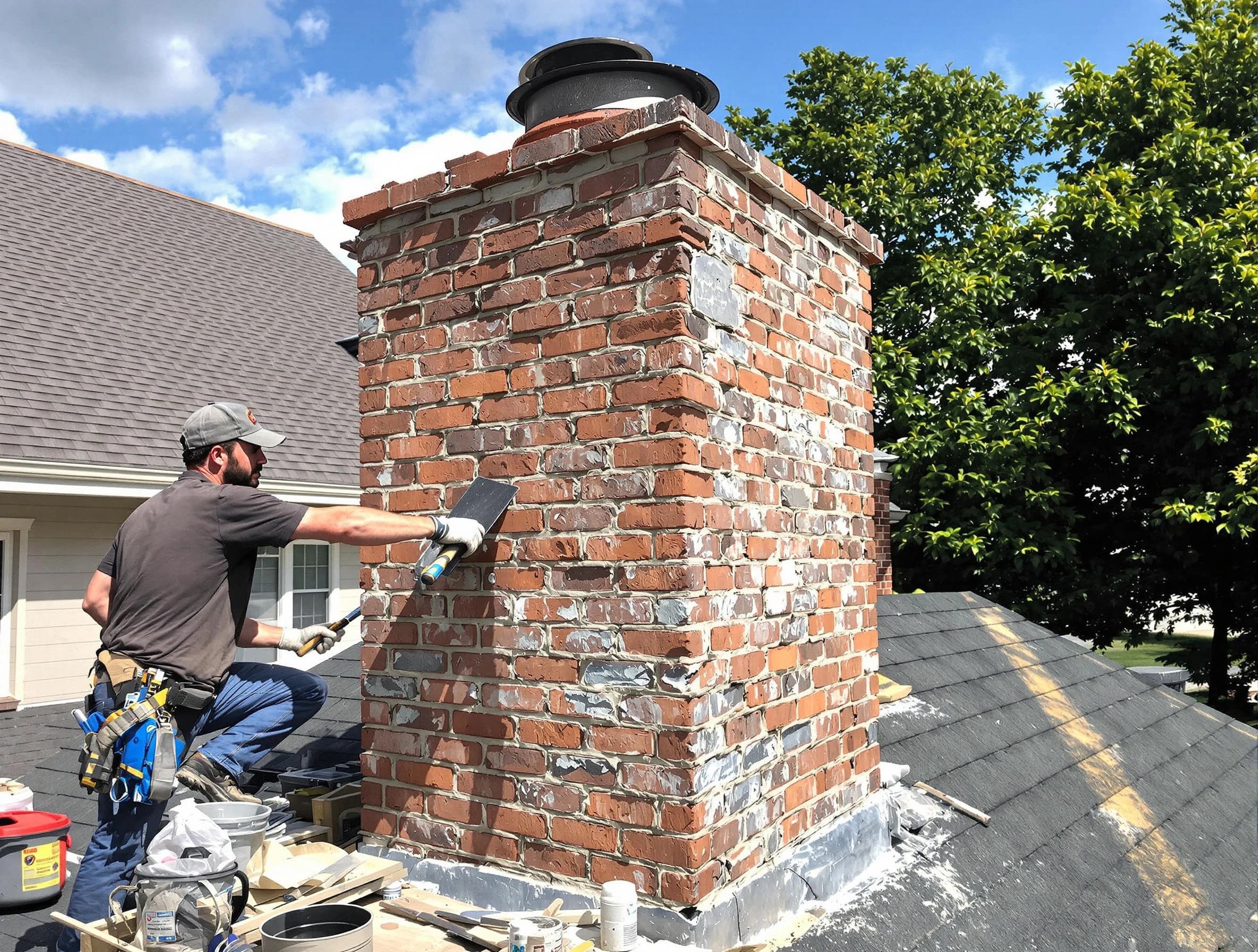 Completed chimney rebuild by Forest Park Chimney Sweep in Forest Park, GA