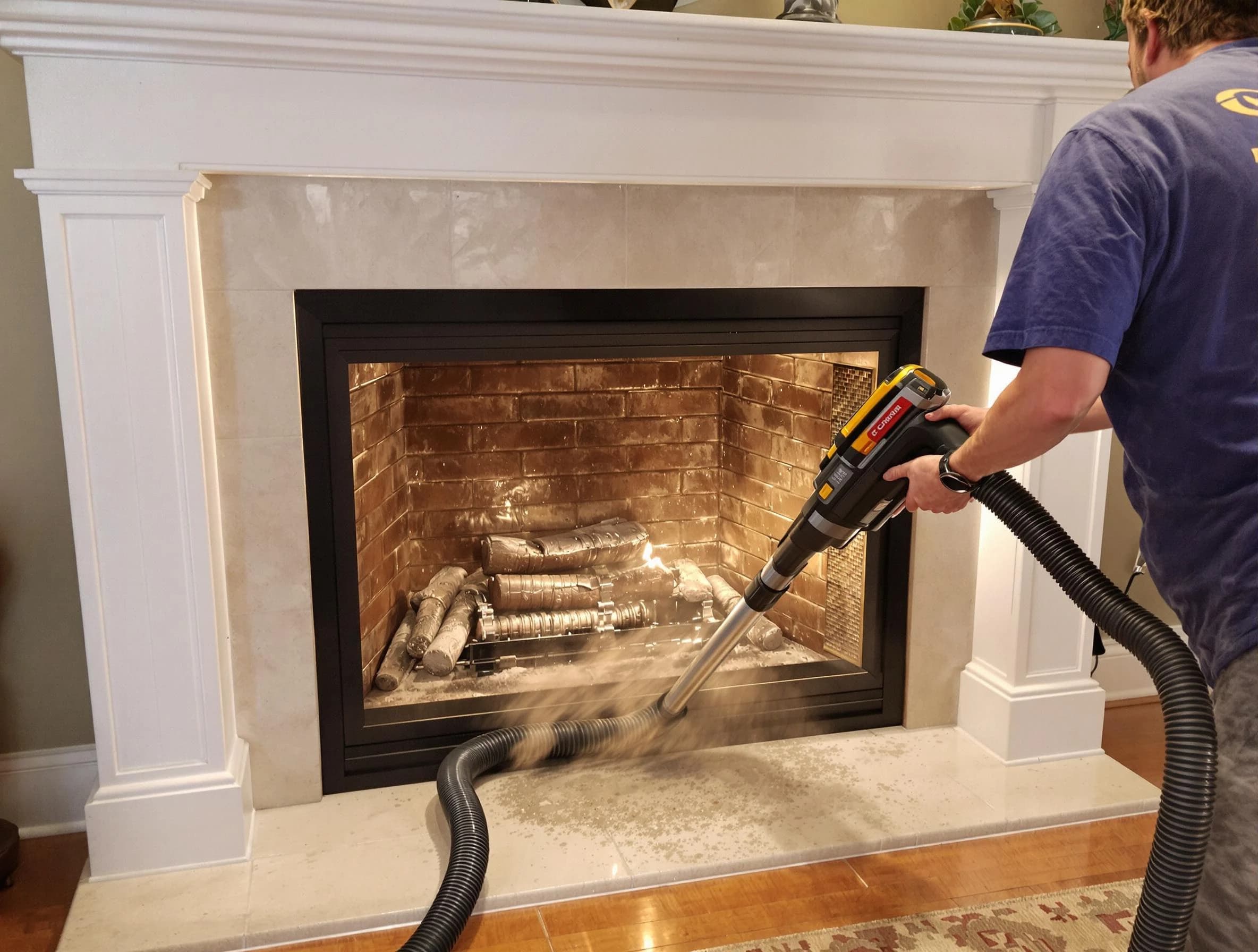 Fireplace cleaning performed by Forest Park Chimney Sweep in Forest Park, GA