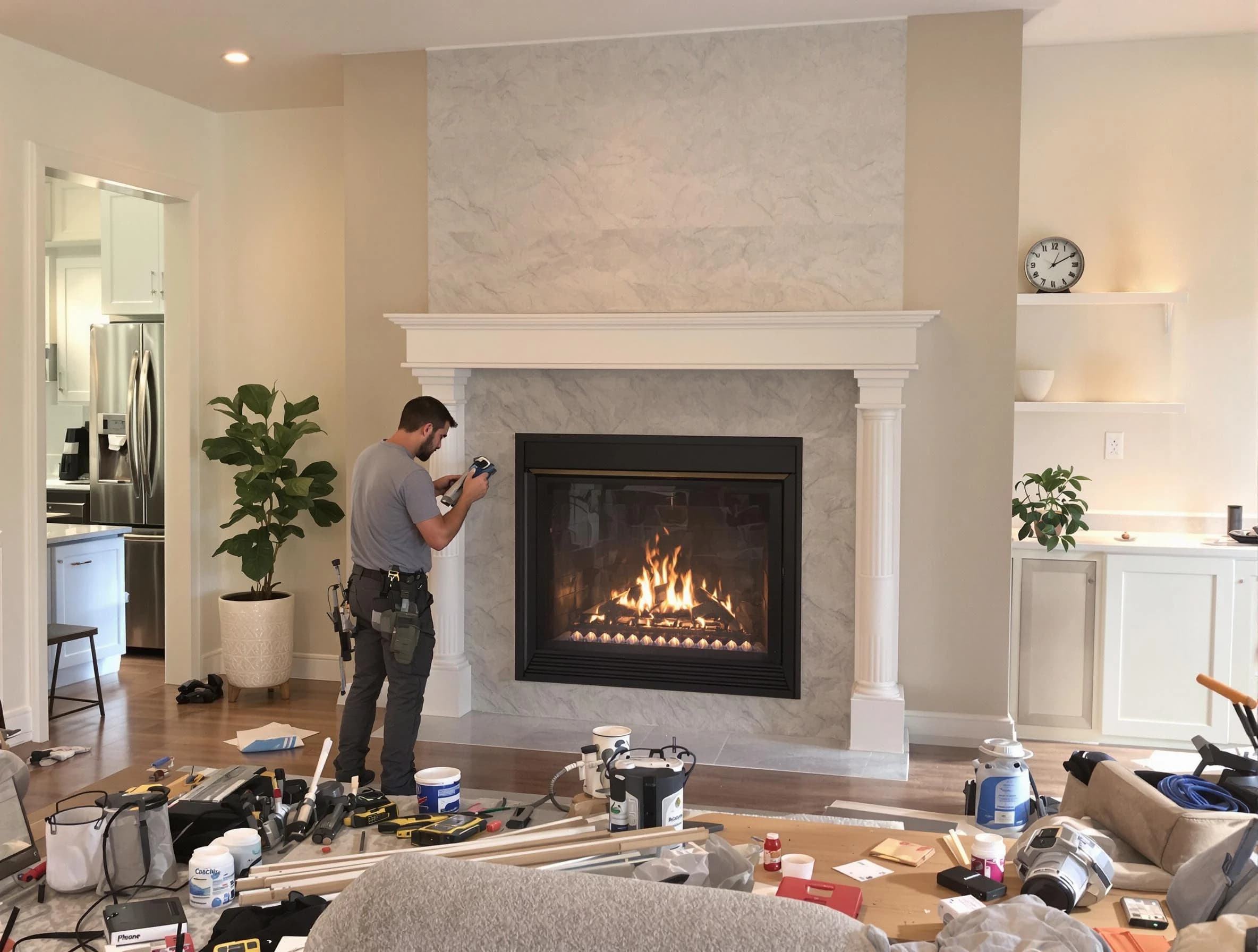 Newly installed fireplace by Forest Park Chimney Sweep in Forest Park, GA