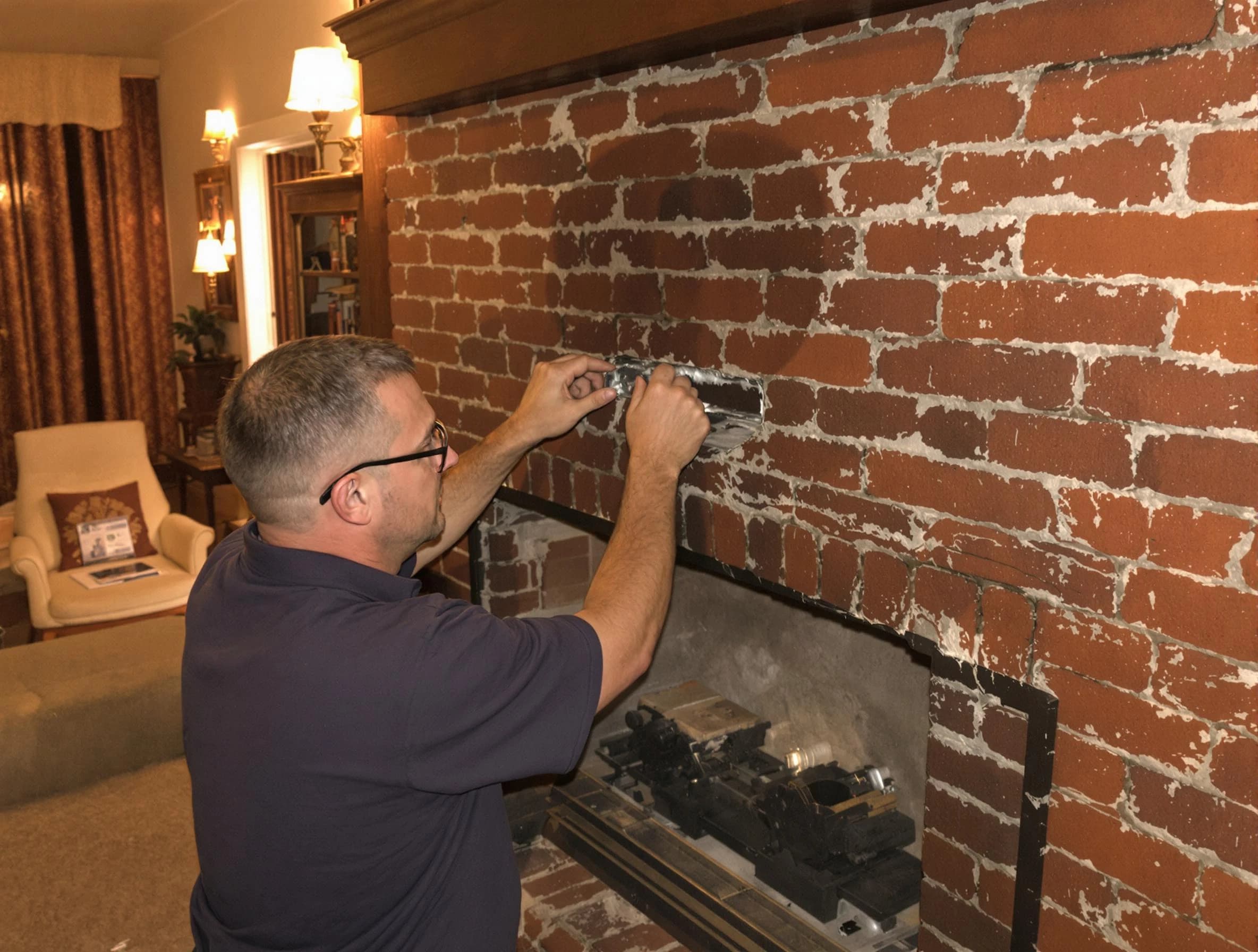 Forest Park Chimney Sweep expert fixing a fireplace in Forest Park, GA