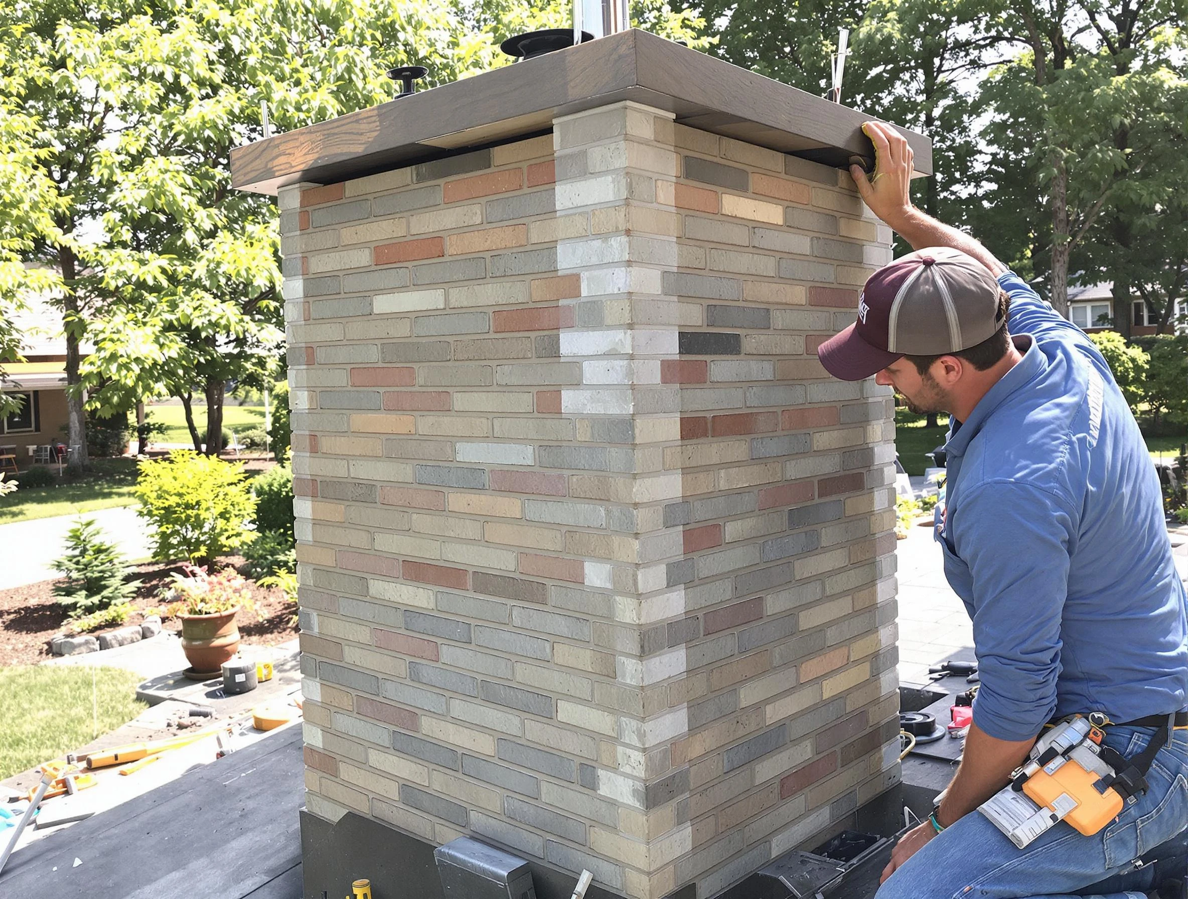 Forest Park Chimney Sweep completing a modern chimney remodel in Forest Park, GA