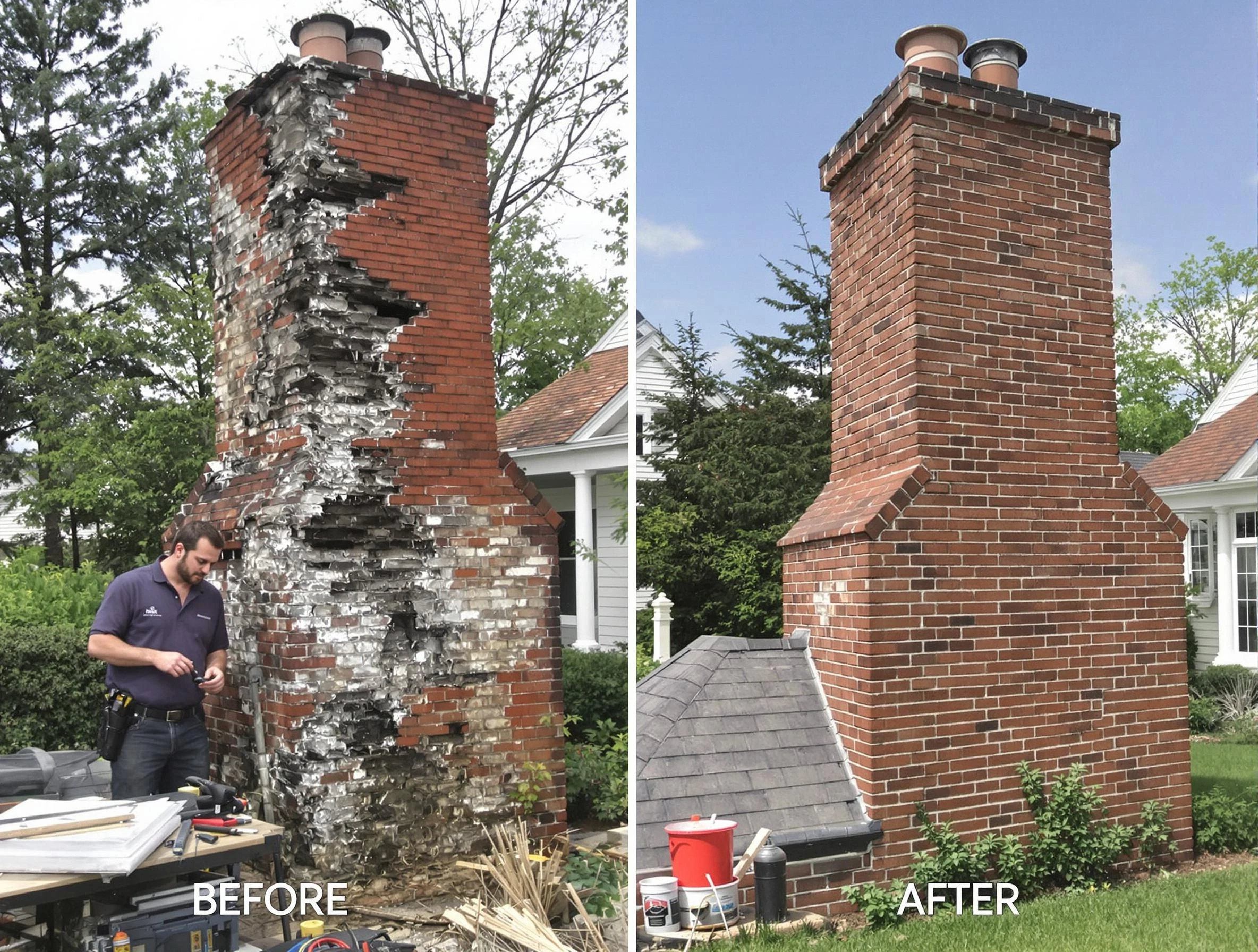 Forest Park Chimney Sweep performing a full chimney restoration in Forest Park, GA