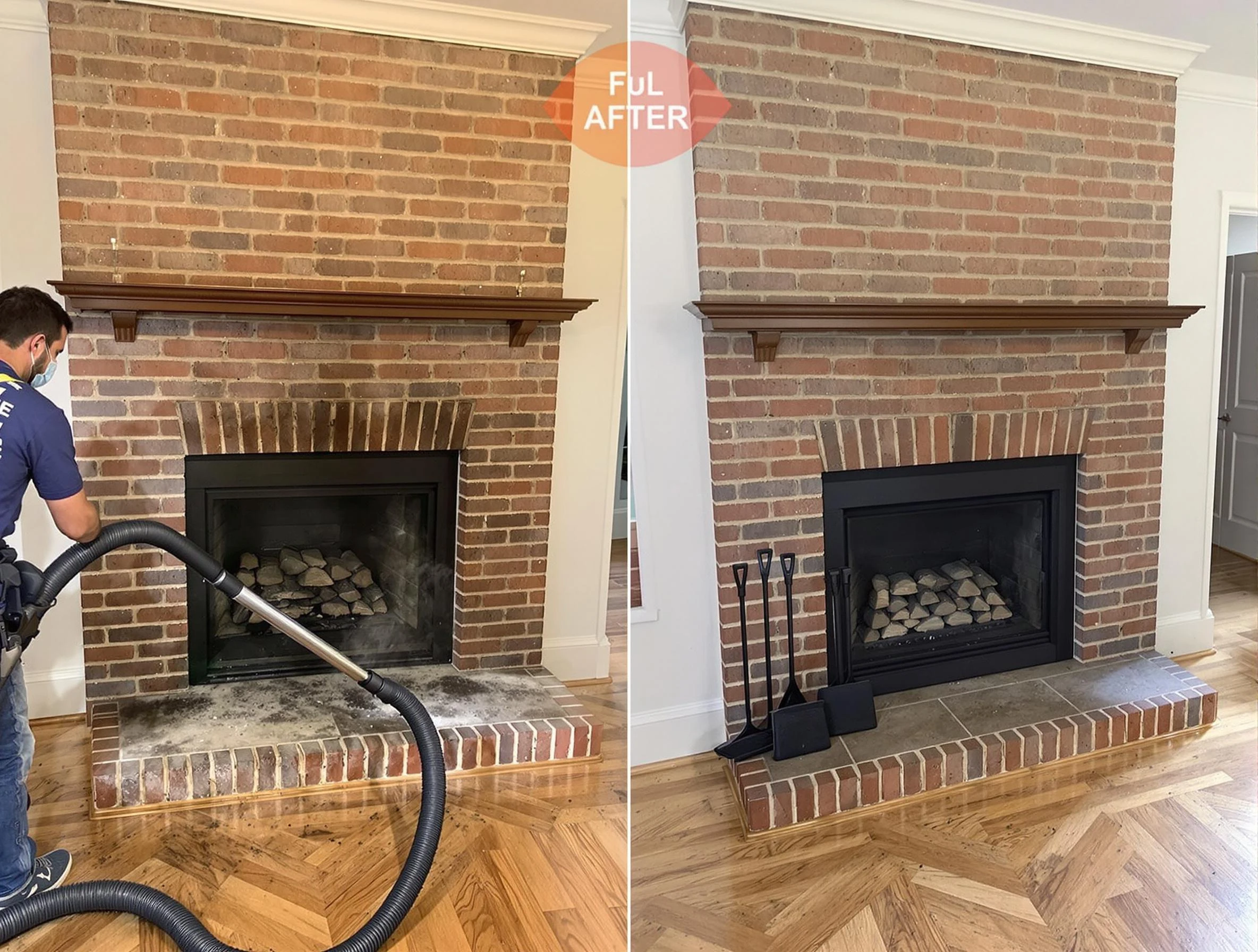 Forest Park Chimney Sweep carefully sanitizing a fireplace in Forest Park, GA