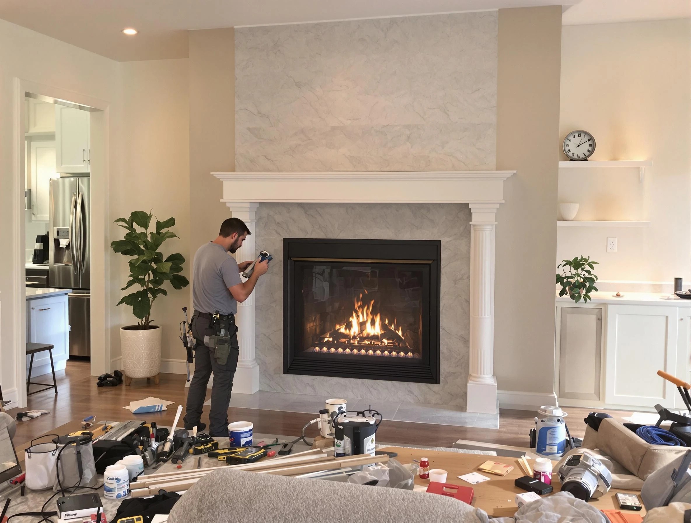 Newly installed fireplace by Forest Park Chimney Sweep in Forest Park, GA