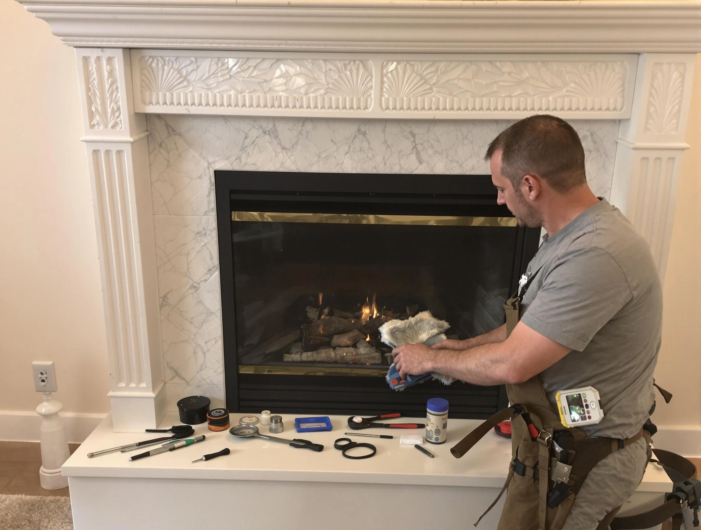Forest Park Chimney Sweep performing fireplace maintenance in Forest Park, GA